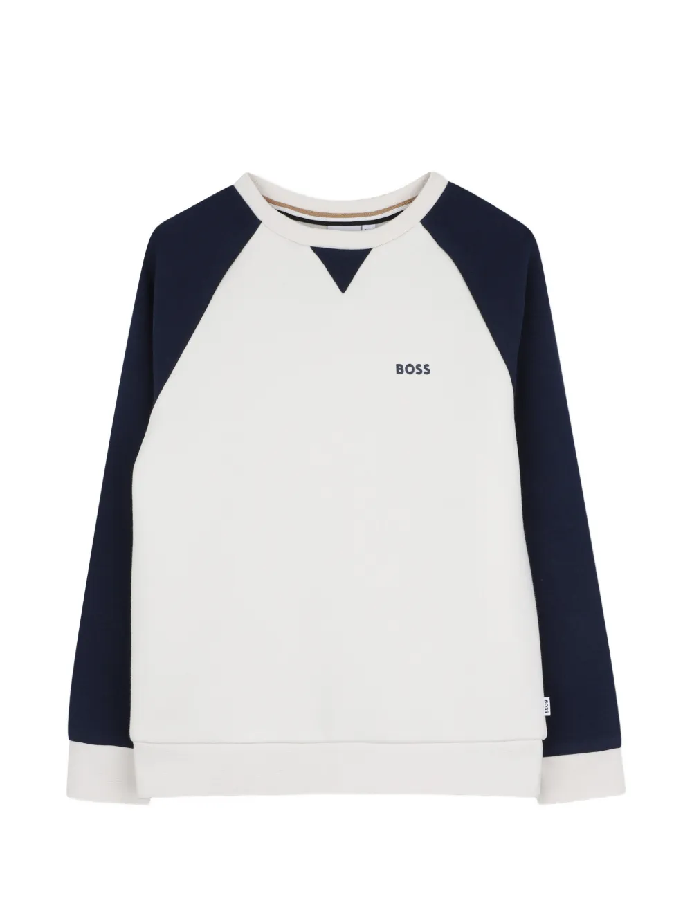 BOSS Kidswear raglan-sleeve logo-print sweatshirt - Toni neutri