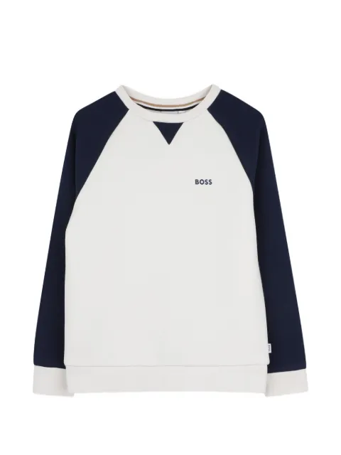 BOSS Kidswear raglan-sleeve logo-print sweatshirt