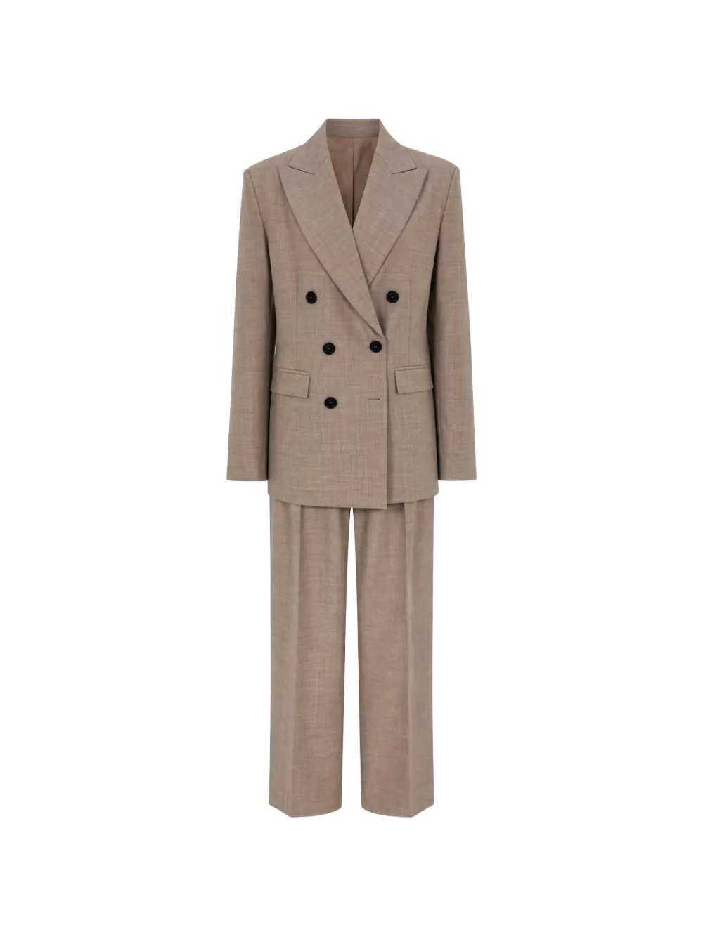 ROOM76 Oslo double-breasted straight-leg suit - Toni neutri