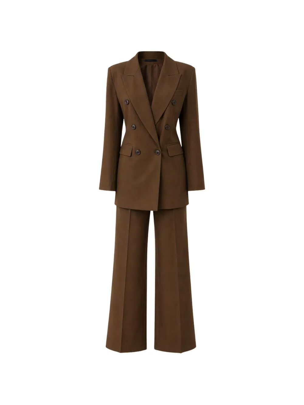 ROOM76 double-breasted wide-leg suit - Marrone