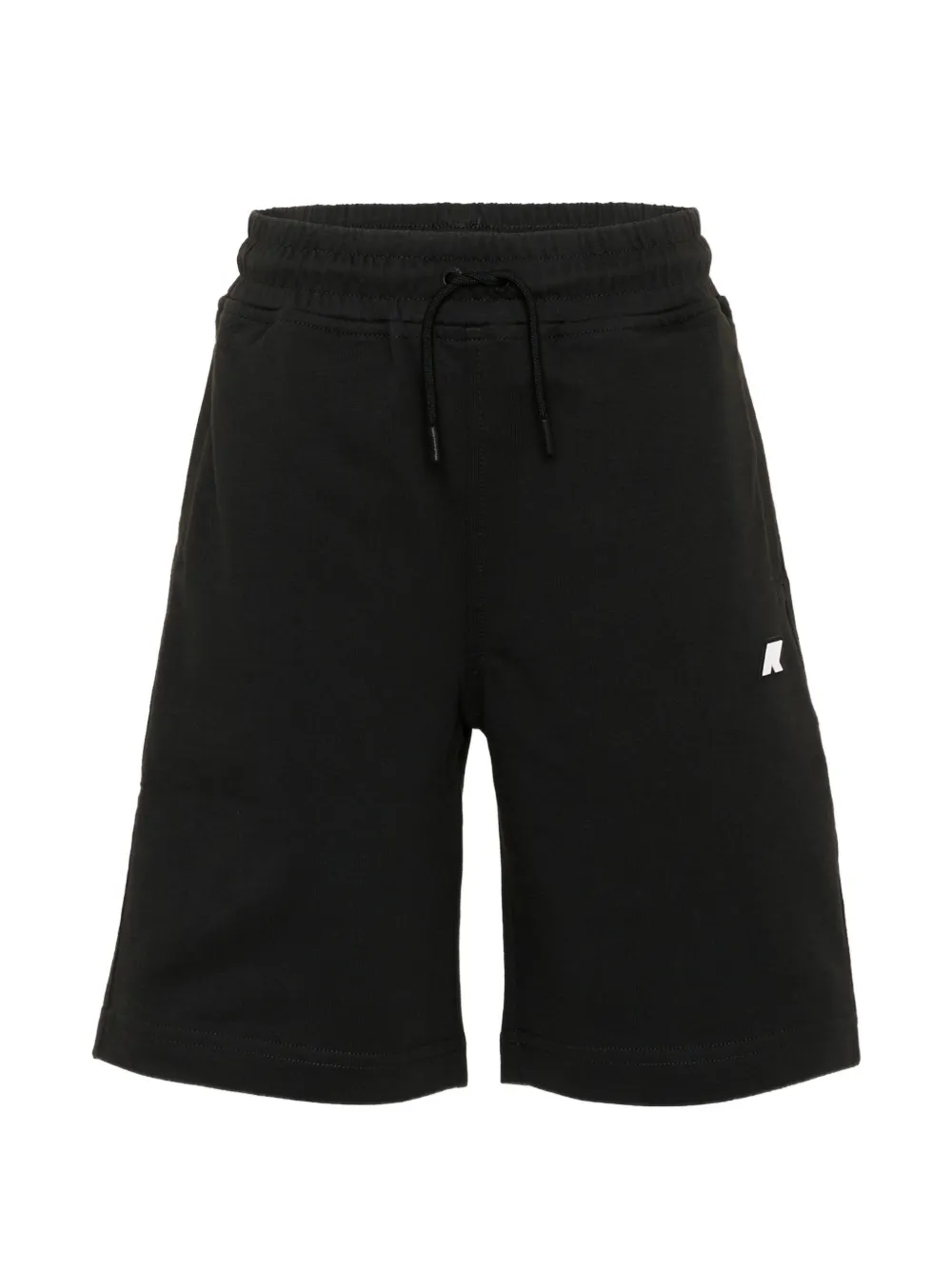 K Way Kids Erik drawstring logo-patch shorts - Nero