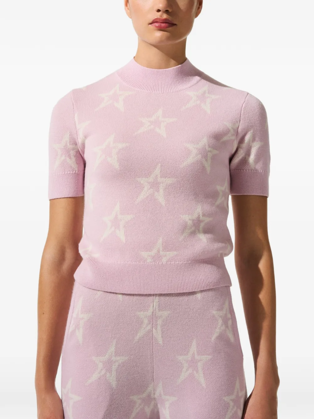 Perfect Moment Chalet T-shirt met ster intarsia Roze