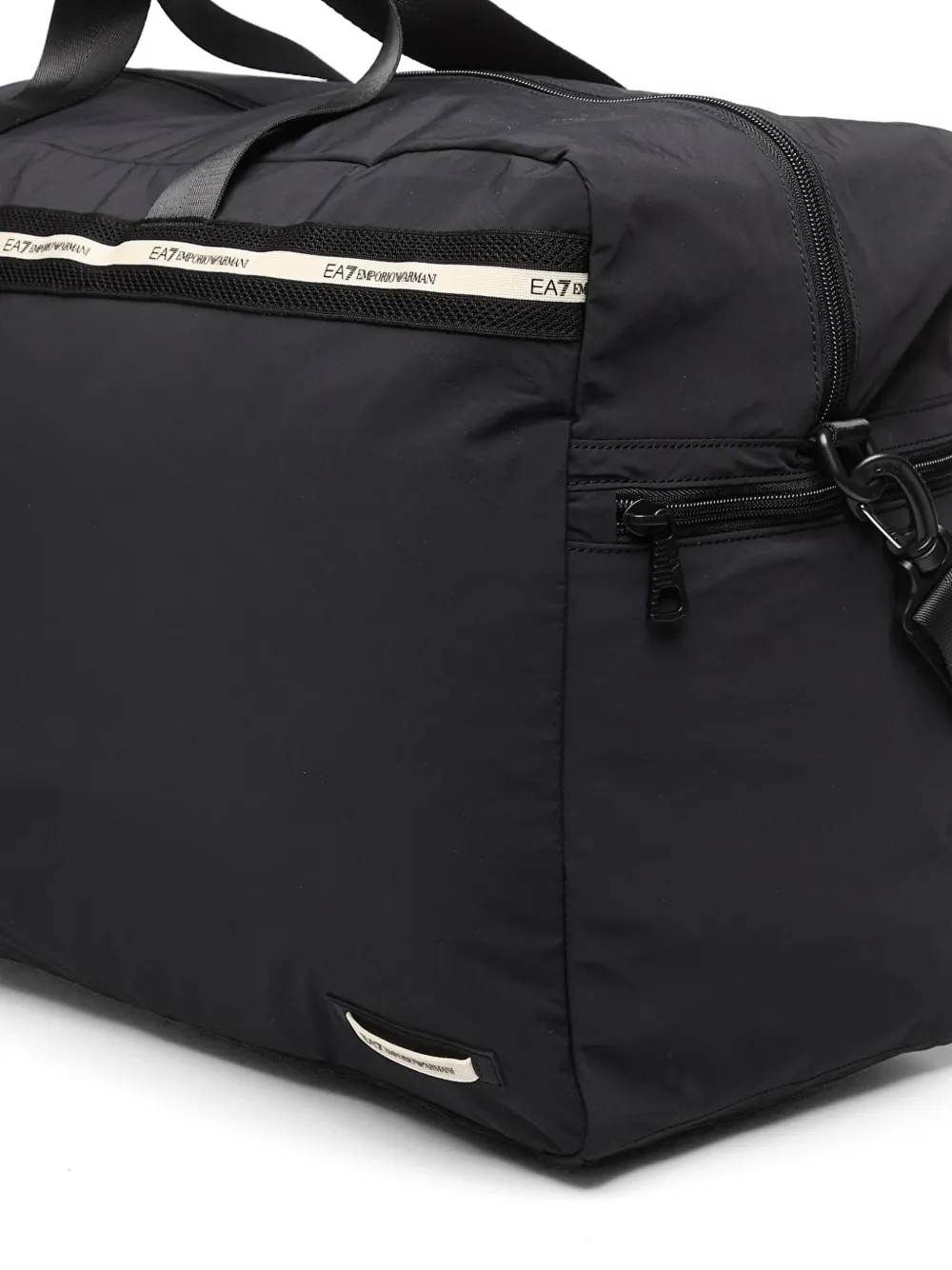 Ea7 Emporio Armani Sporttas met logoband Zwart