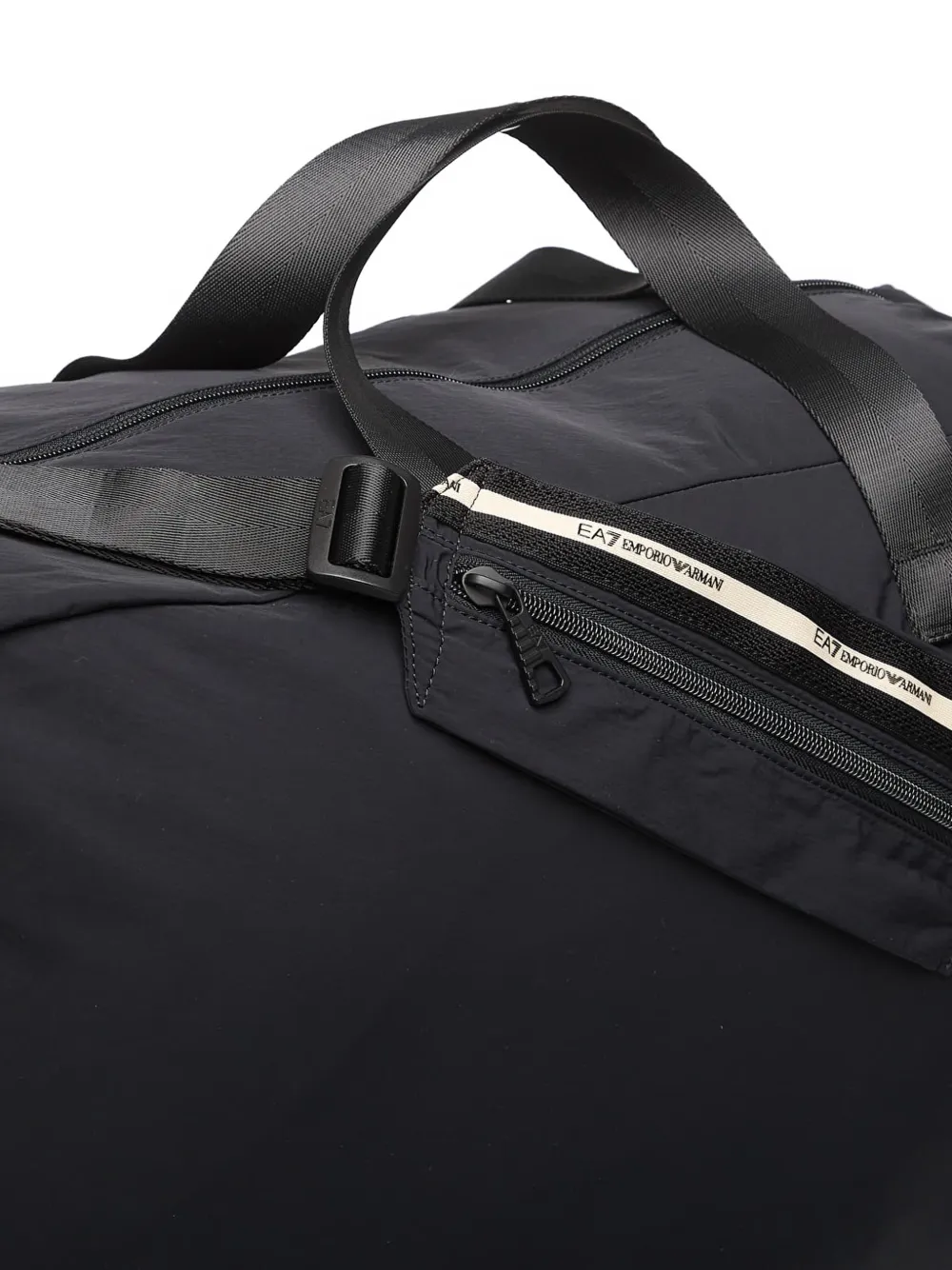 Ea7 Emporio Armani Sporttas met logoband Zwart