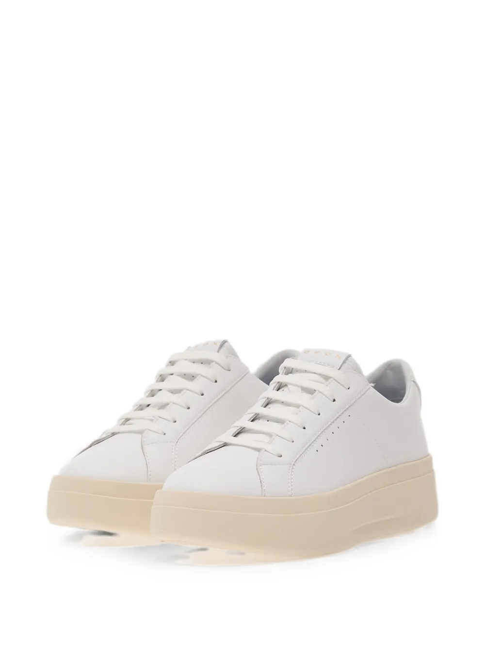 Geox Gxcp-03 leren sneakers met plateauzool Wit