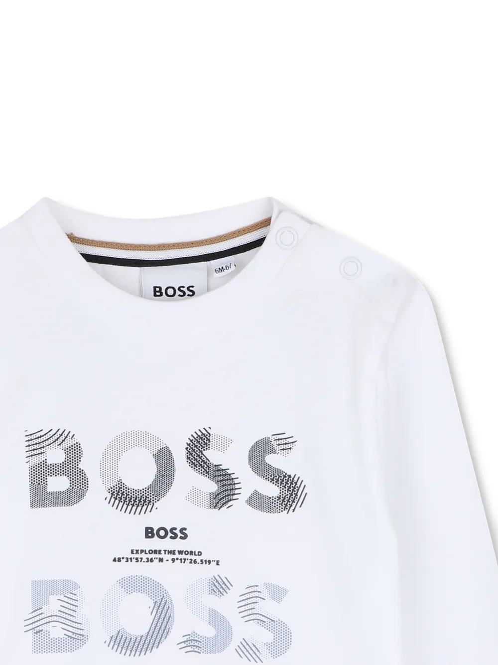 BOSS Kidswear T-shirt met lange mouwen Wit