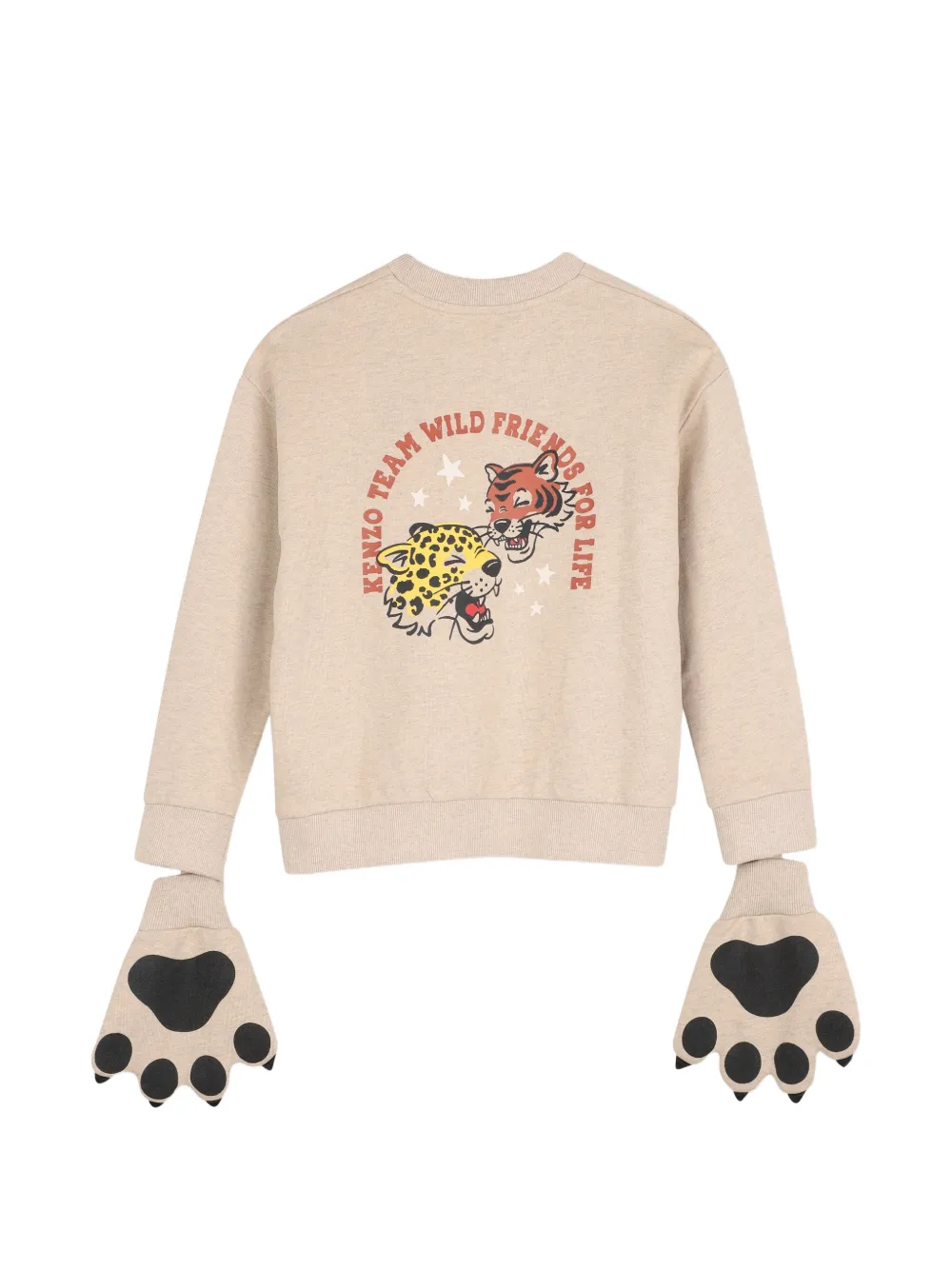 Kenzo Kids grafische print sweater met pootje Beige