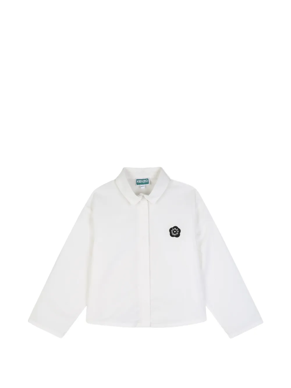 Kenzo Kids Boke Flower logo-patch shirt - Bianco