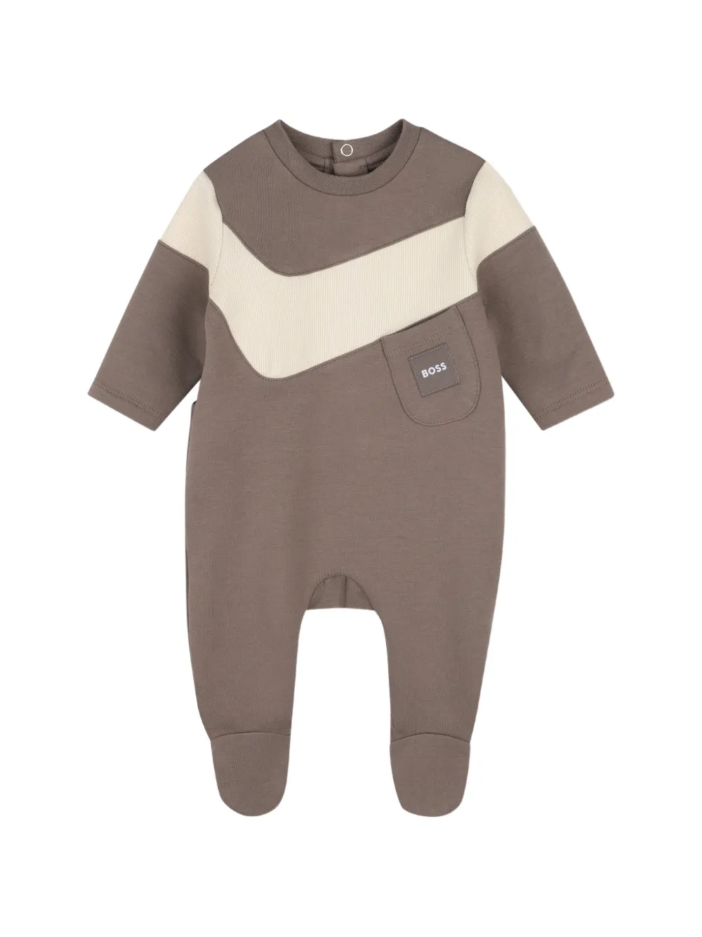 BOSS Kidswear Pyjama mit Logo-Patch - Braun