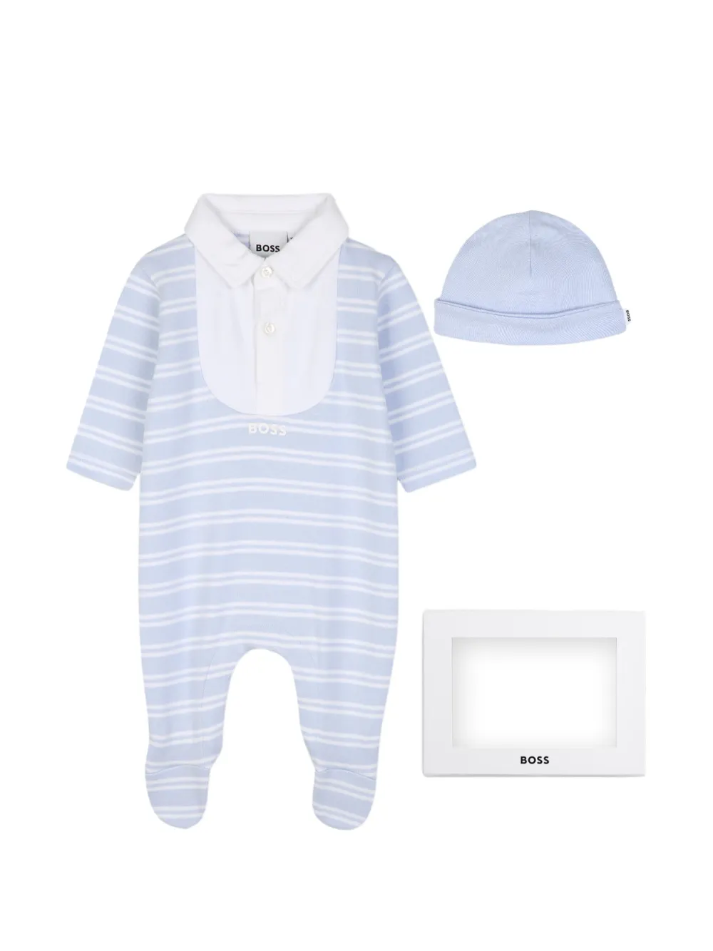 BOSS Kidswear Gestreiftes Strampler-Set - Blau