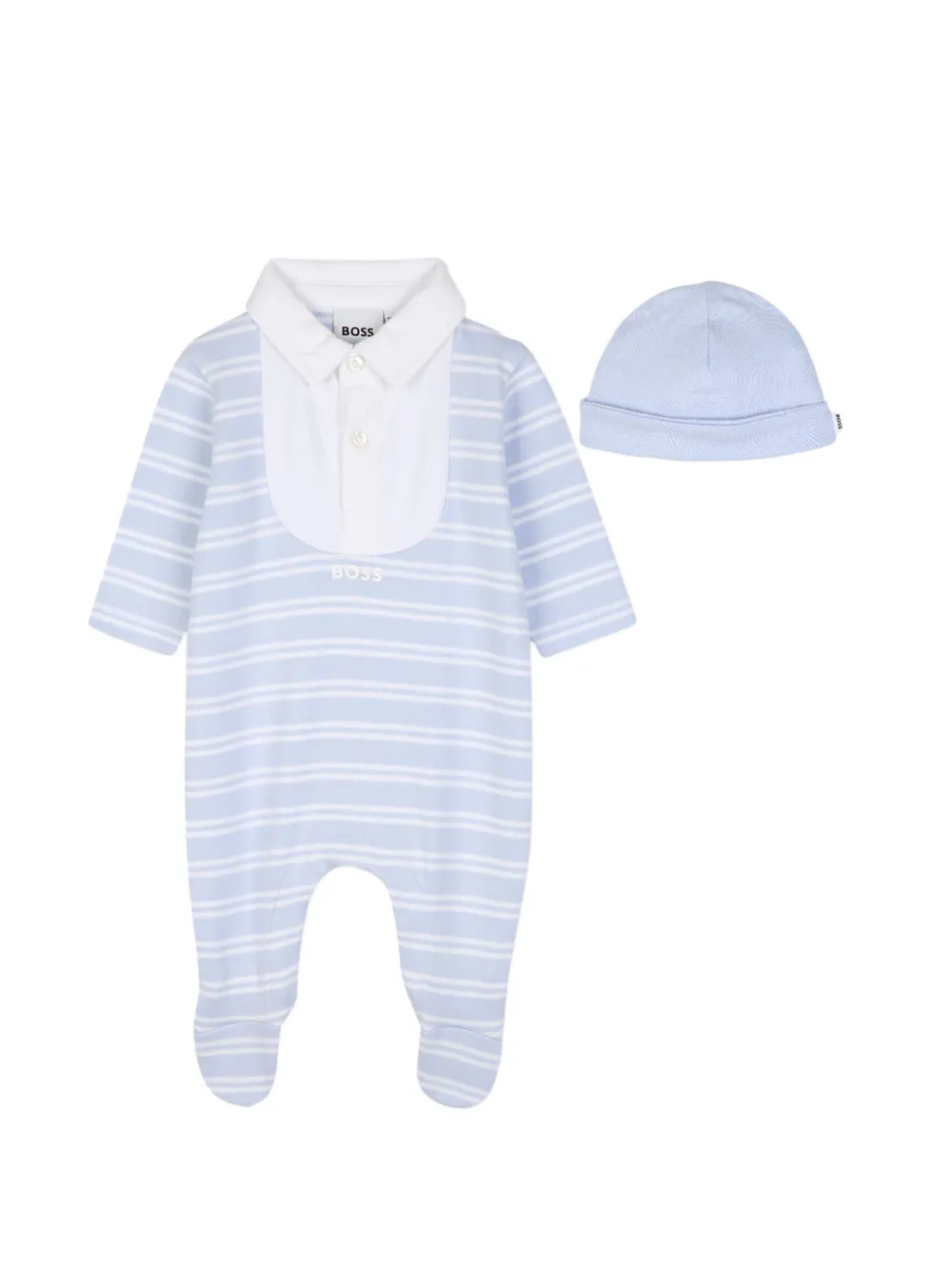 BOSS Kidswear Gestreiftes Strampler-Set - Blau