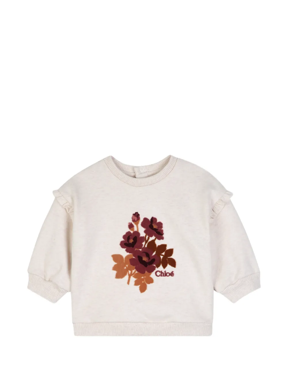 Chloé Kids Maglione a fiori con ruches - Toni neutri