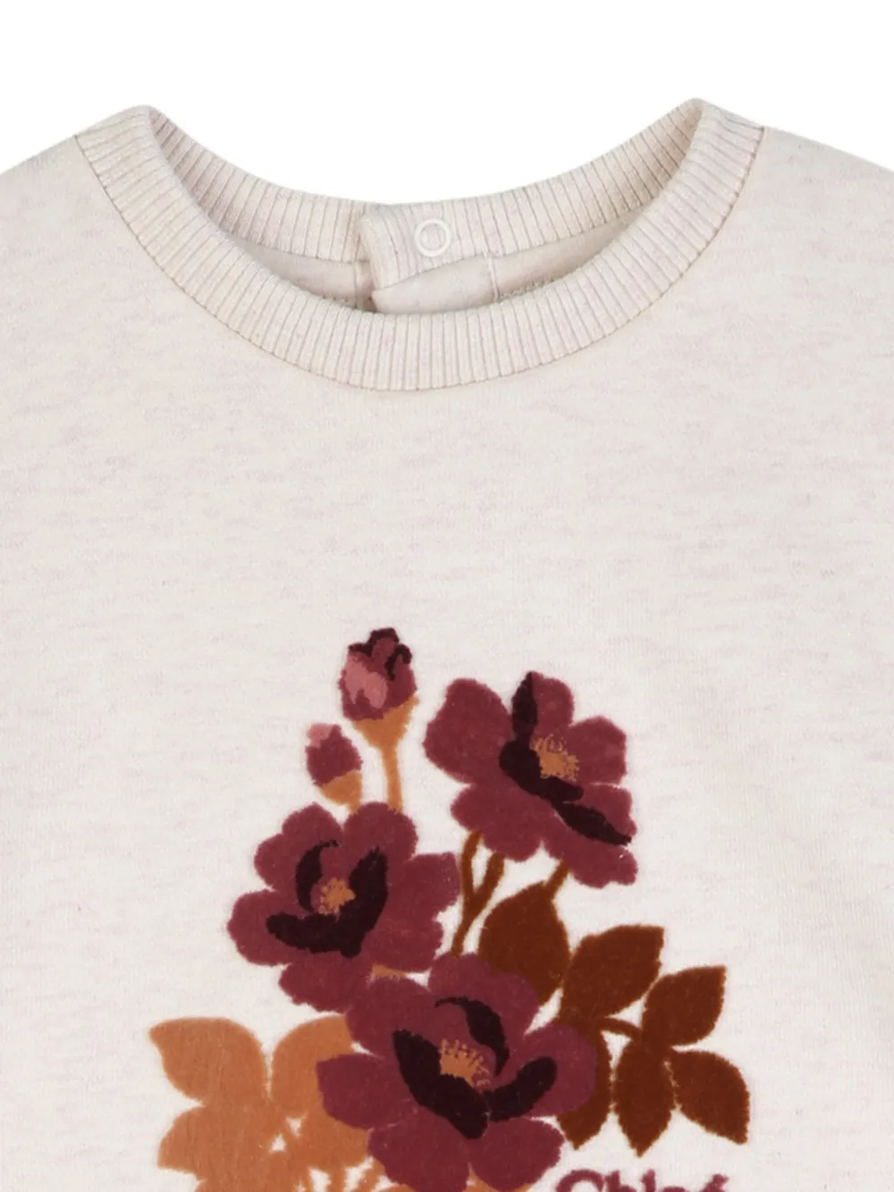 Chloé Kids Trui met bloemenprint en ruches Beige