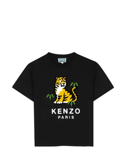 Kenzo Kids tiger-print logo-print T-shirt