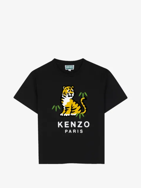 Kenzo Kids tiger-print logo-print T-shirt