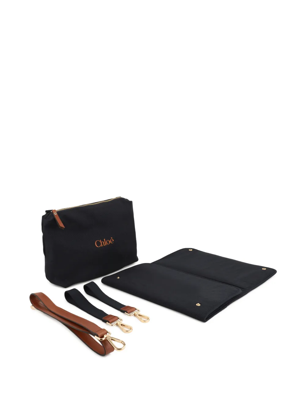 Chloé Kids Canvas luiertas met paardenpatch Blauw