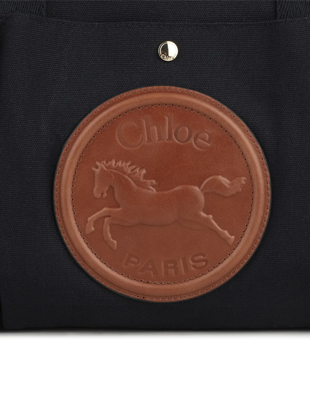 Chloé Kids Canvas luiertas met paardenpatch Blauw