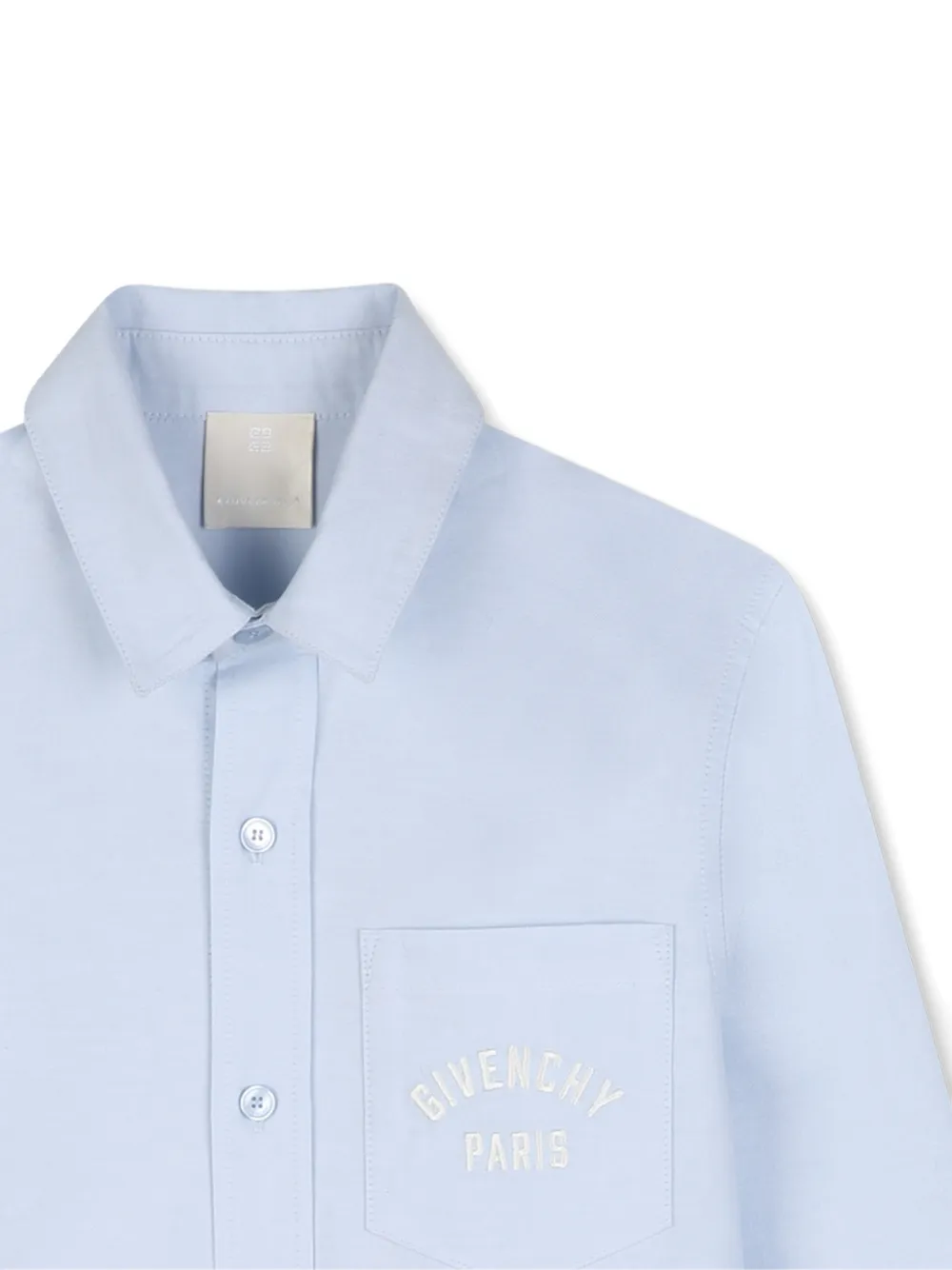 Givenchy Kids Shirt met geborduurd logo en zak Blauw