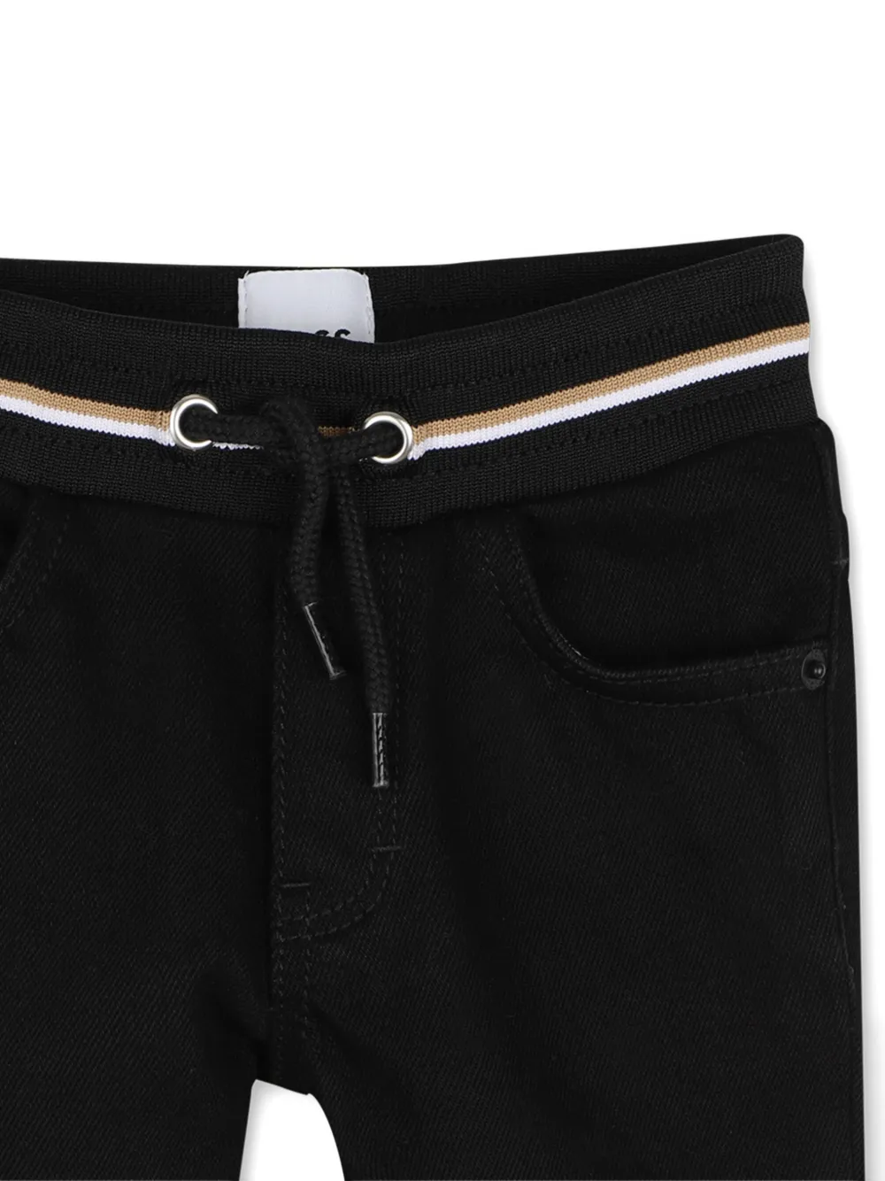 BOSS Kidswear Jeans met trekkoordtaille Zwart