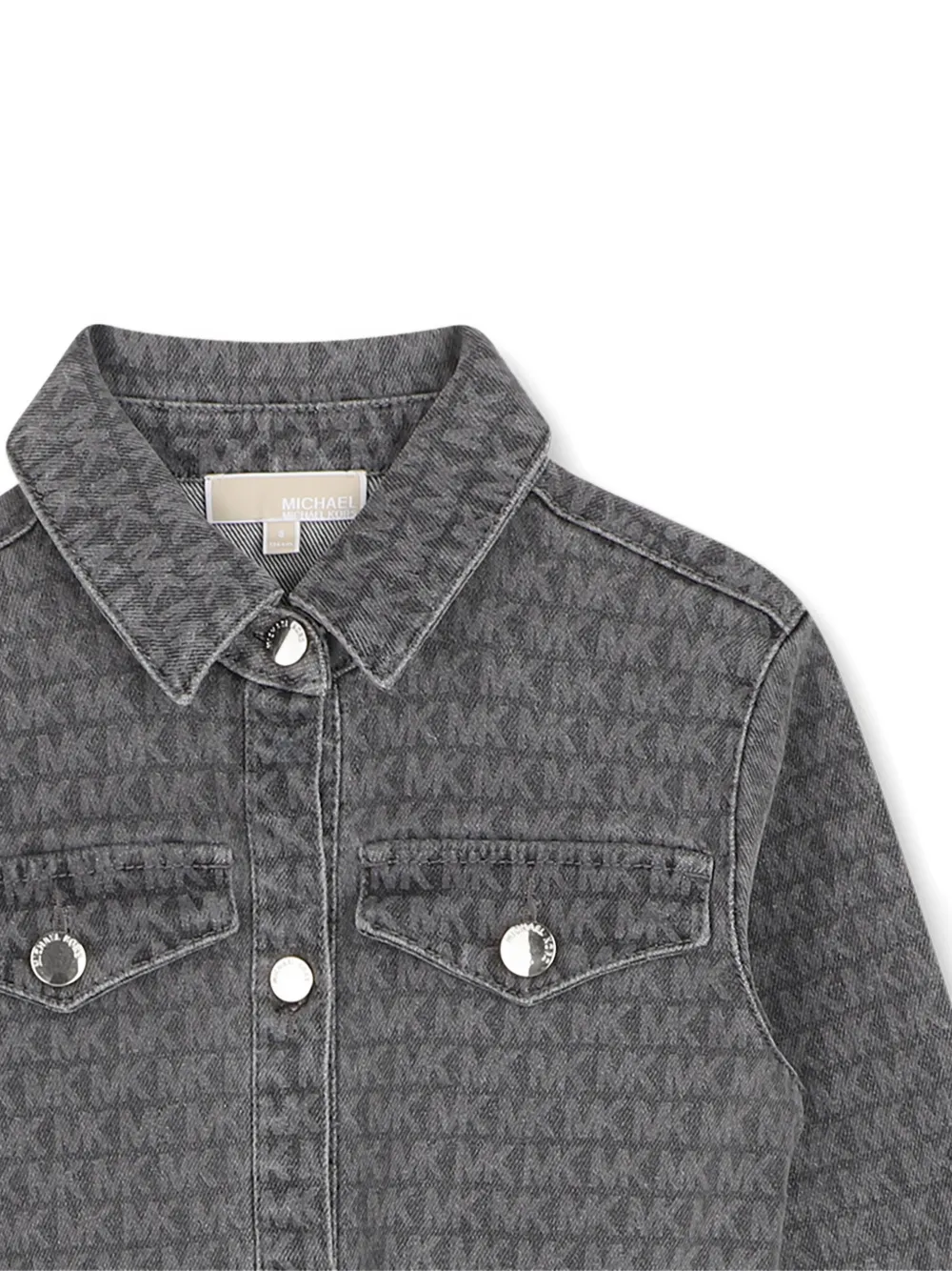 Michael Kors Kids Jurk met monogram-patroon en ceintuur Grijs