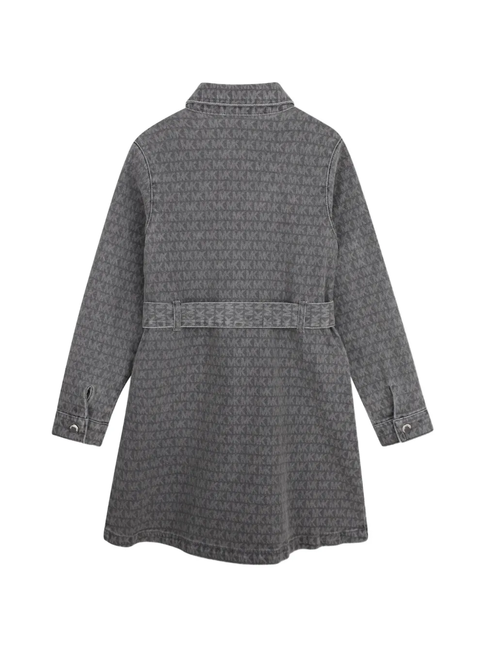 Michael Kors Kids Jurk met monogram-patroon en ceintuur Grijs