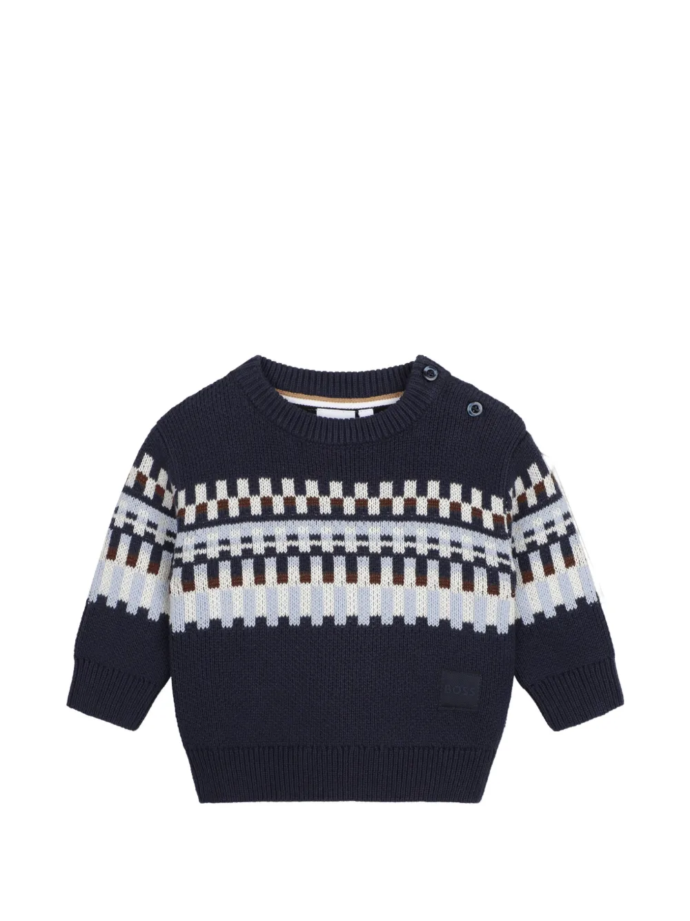 BOSS Kidswear Maglione Fair Isle - Blu
