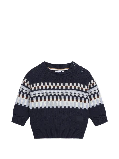 BOSS Kidswear suéter de tejido fair isle