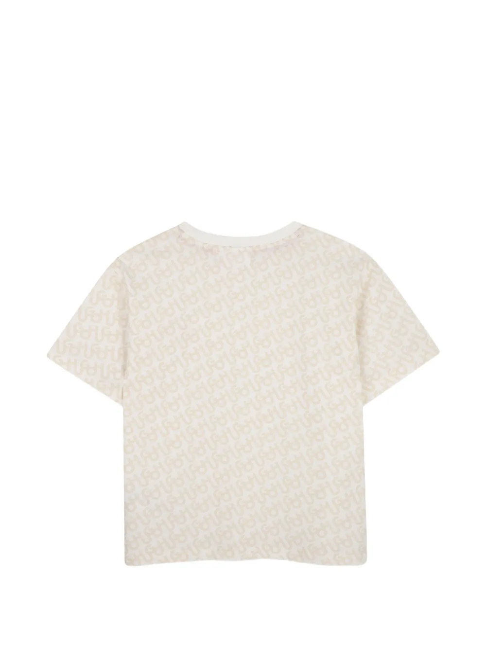 HUGO KIDS T-shirt met monogramprint en hartpatch Beige