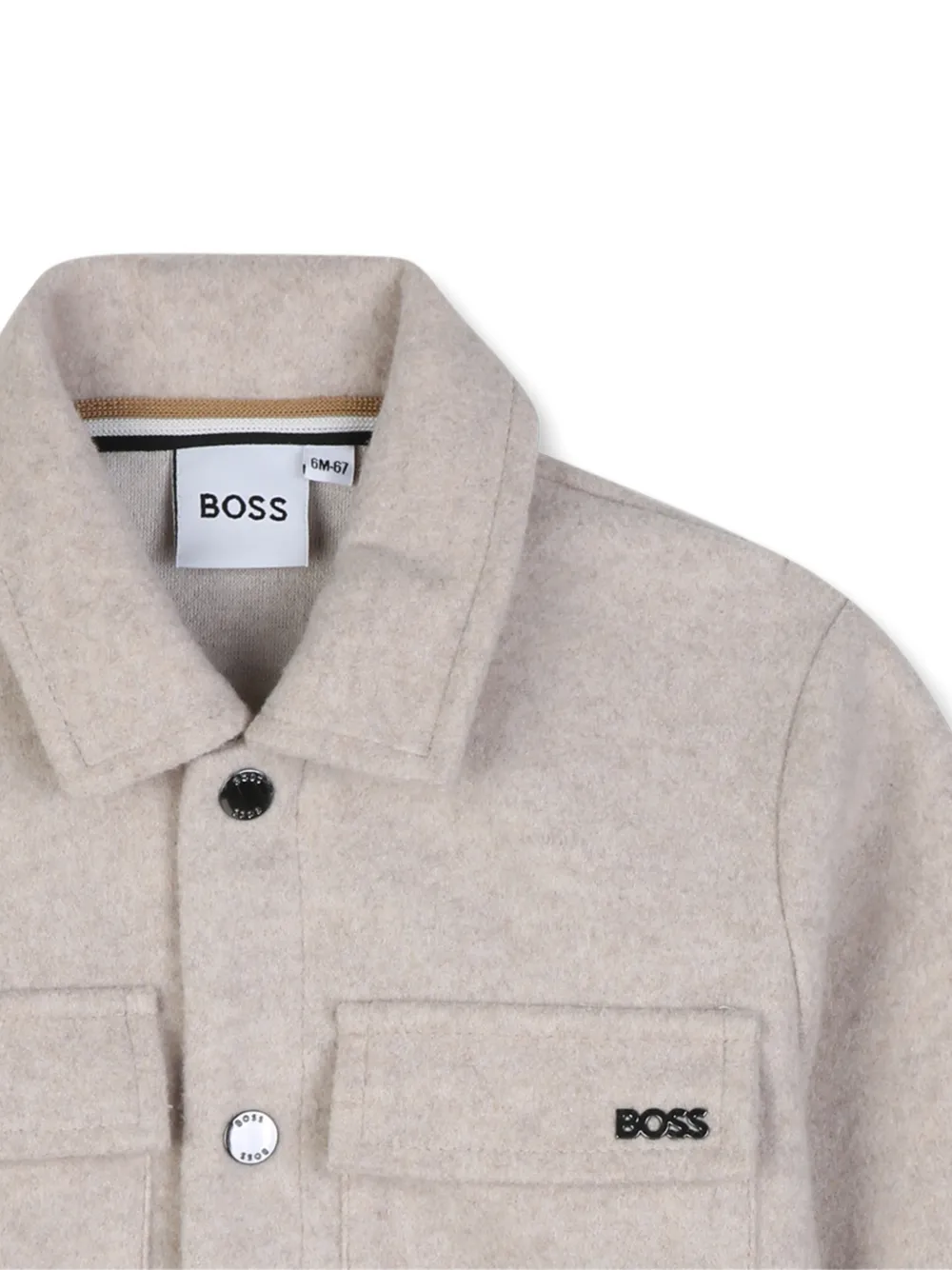 BOSS Kidswear Bomberjack met logoprint Beige