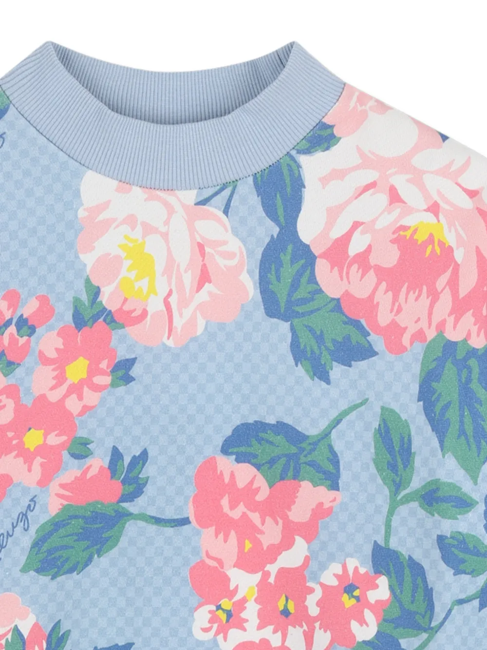 Kenzo Kids Jurk met bloemenprint Blauw