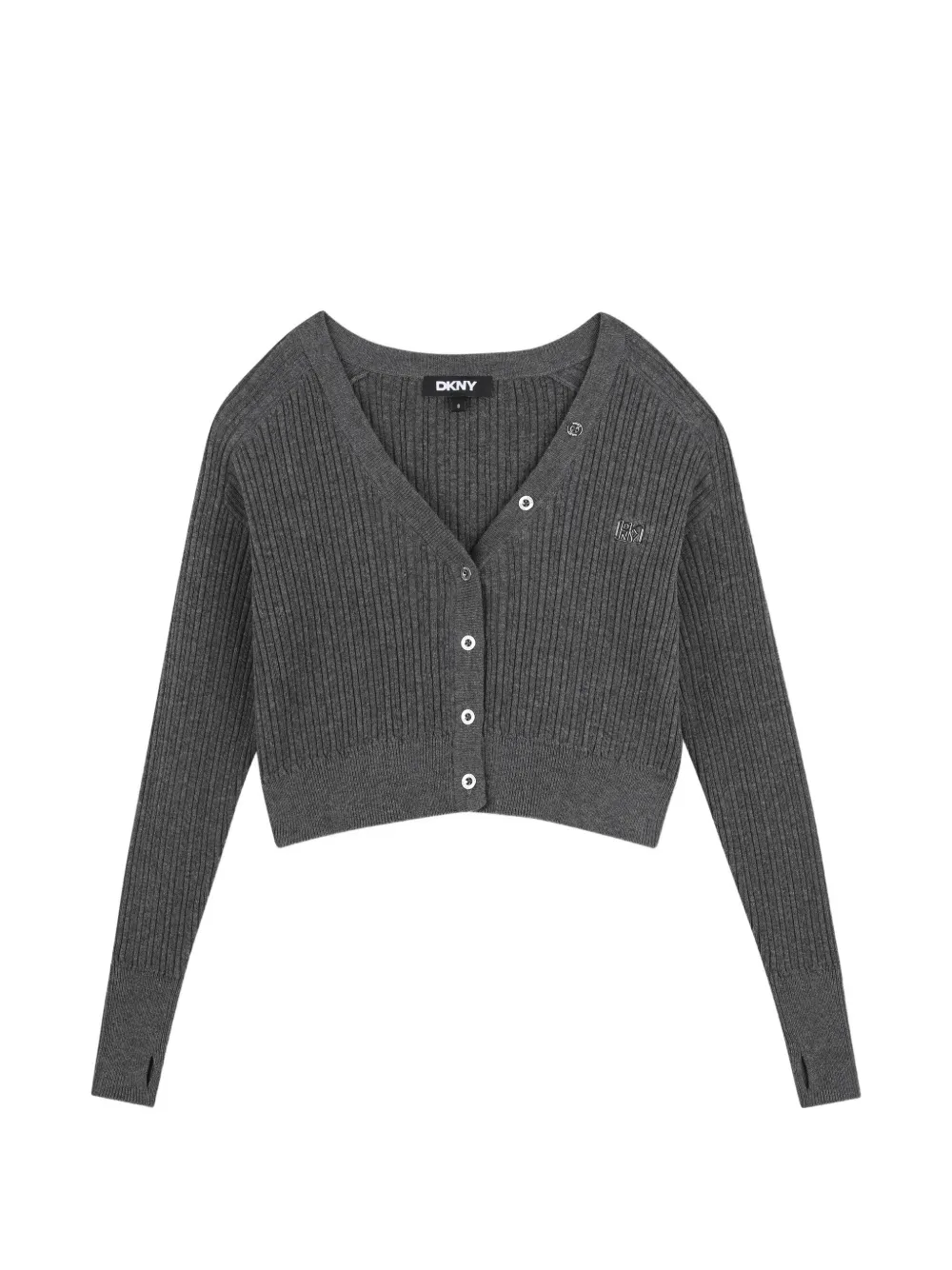 Dkny Kids Cardigan con scollo a V - Grigio