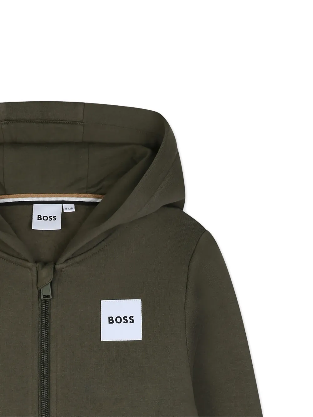 BOSS Kidswear Hoodie met rits Groen