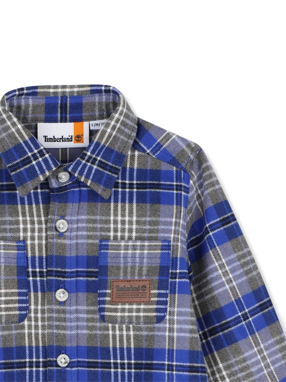 Timberland Kids Geruit shirt met lange mouwen Blauw