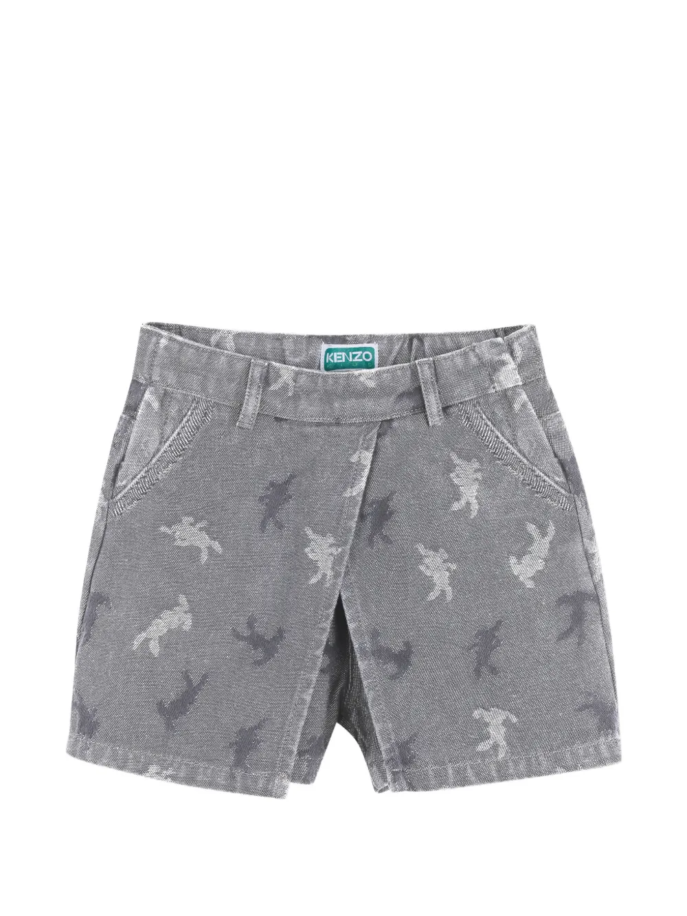 Kenzo Kids Jeansrock mit grafischem Print - Grau