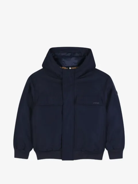 BOSS Kidswear hooded logo-print jacket