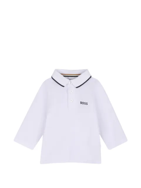 BOSS Kidswear logo-print long-sleeved polo shirt
