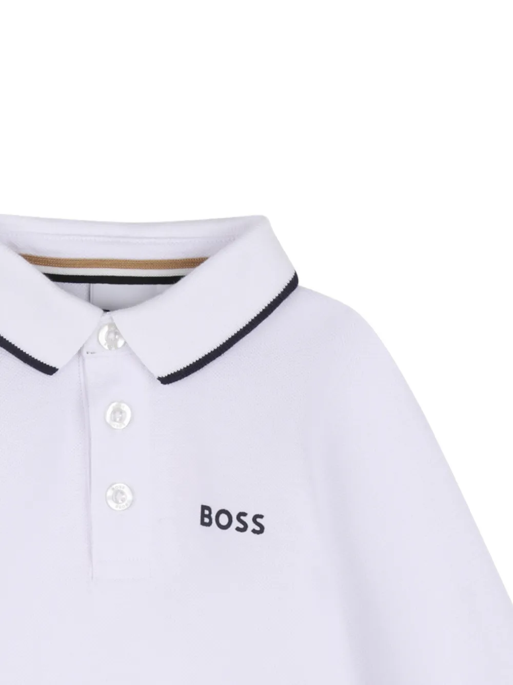 BOSS Kidswear Poloshirt met logoprint Wit