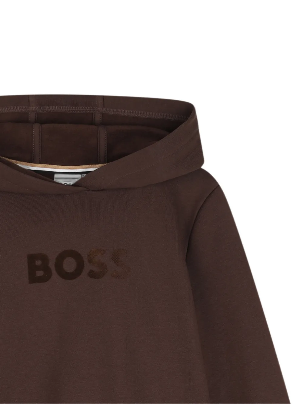 BOSS Kidswear Hoodie met logoprint Bruin