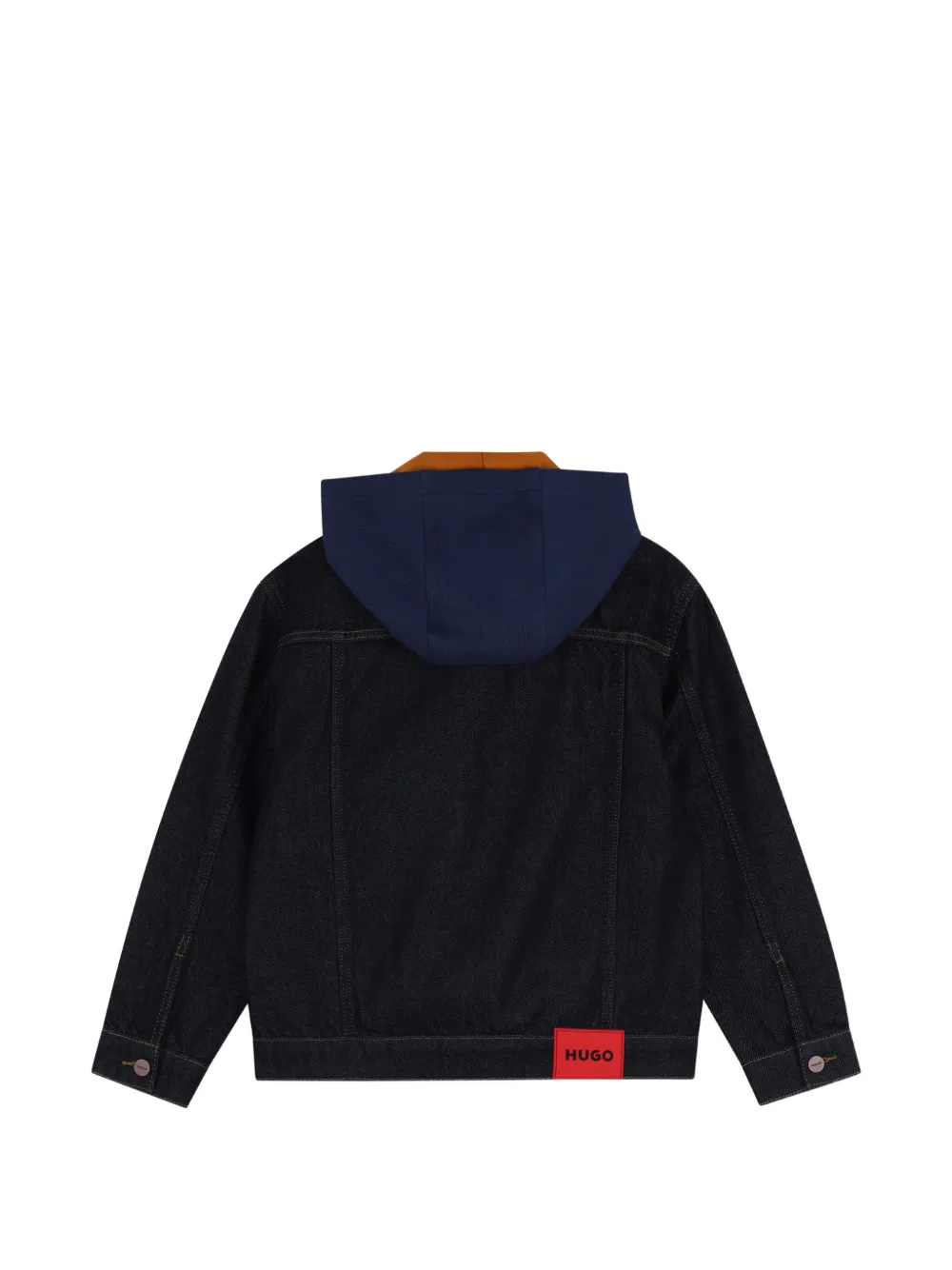 HUGO KIDS Denim jack met capuchon en knoopsluiting Blauw