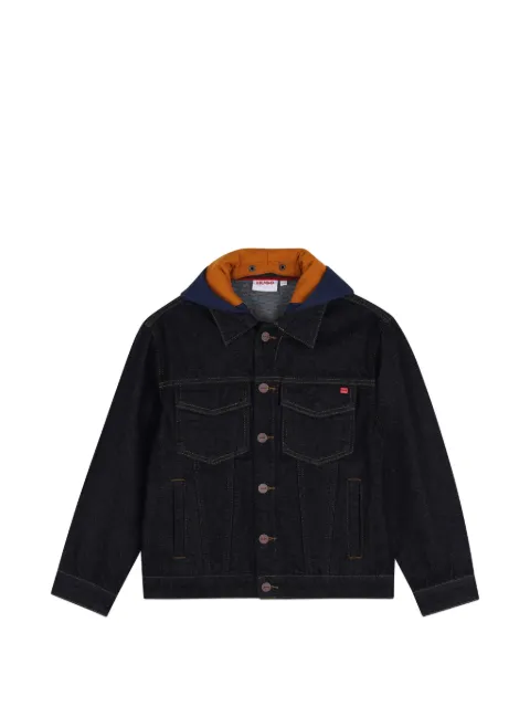 HUGO KIDS hooded button-fastening denim jacket