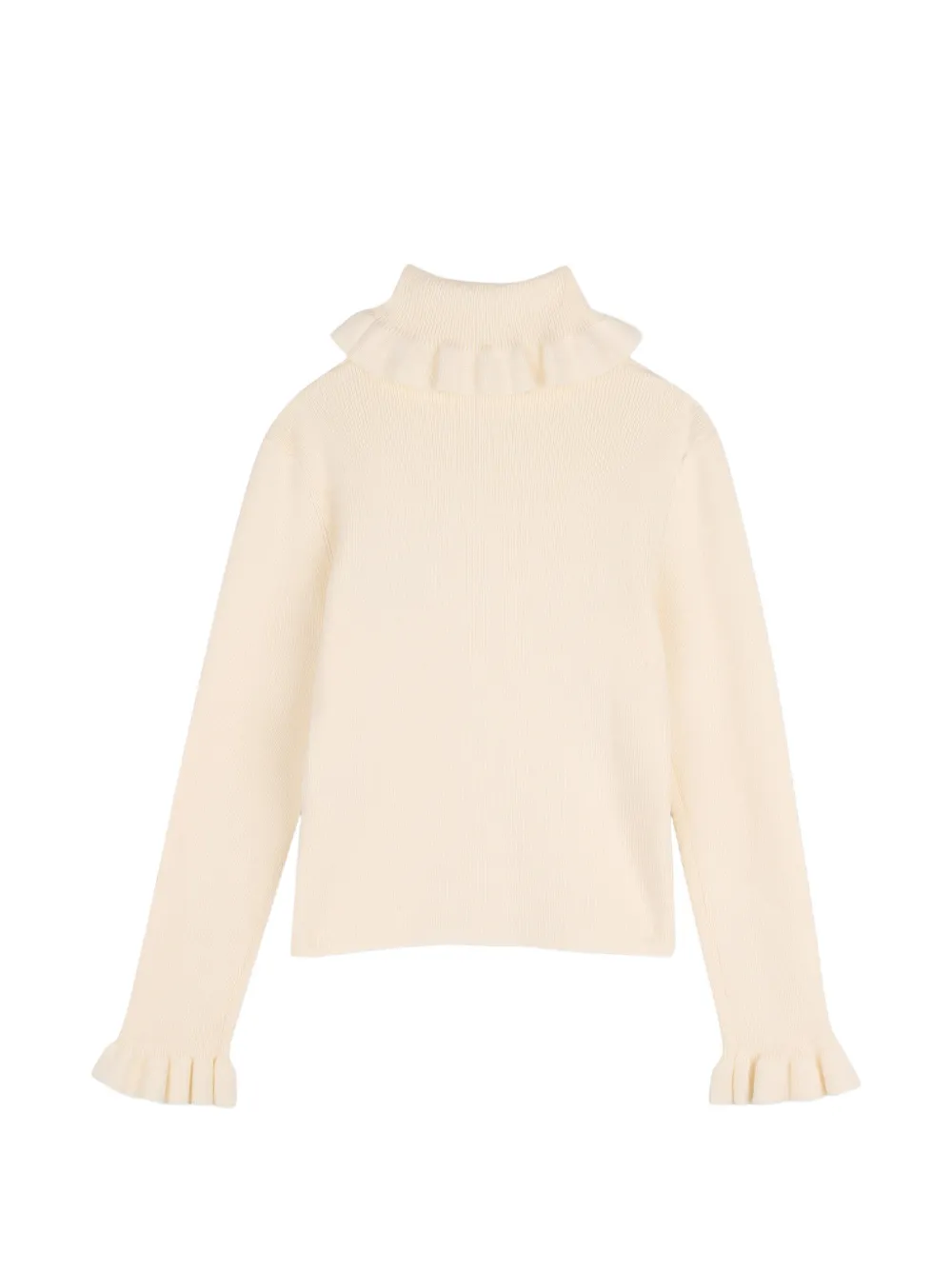 Chloé Kids Trui met ruches en hart-patch Beige