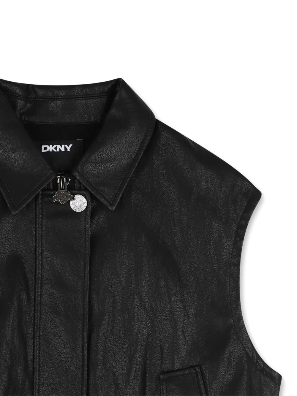Dkny Kids Mouwloze top met logo-reliëf Zwart
