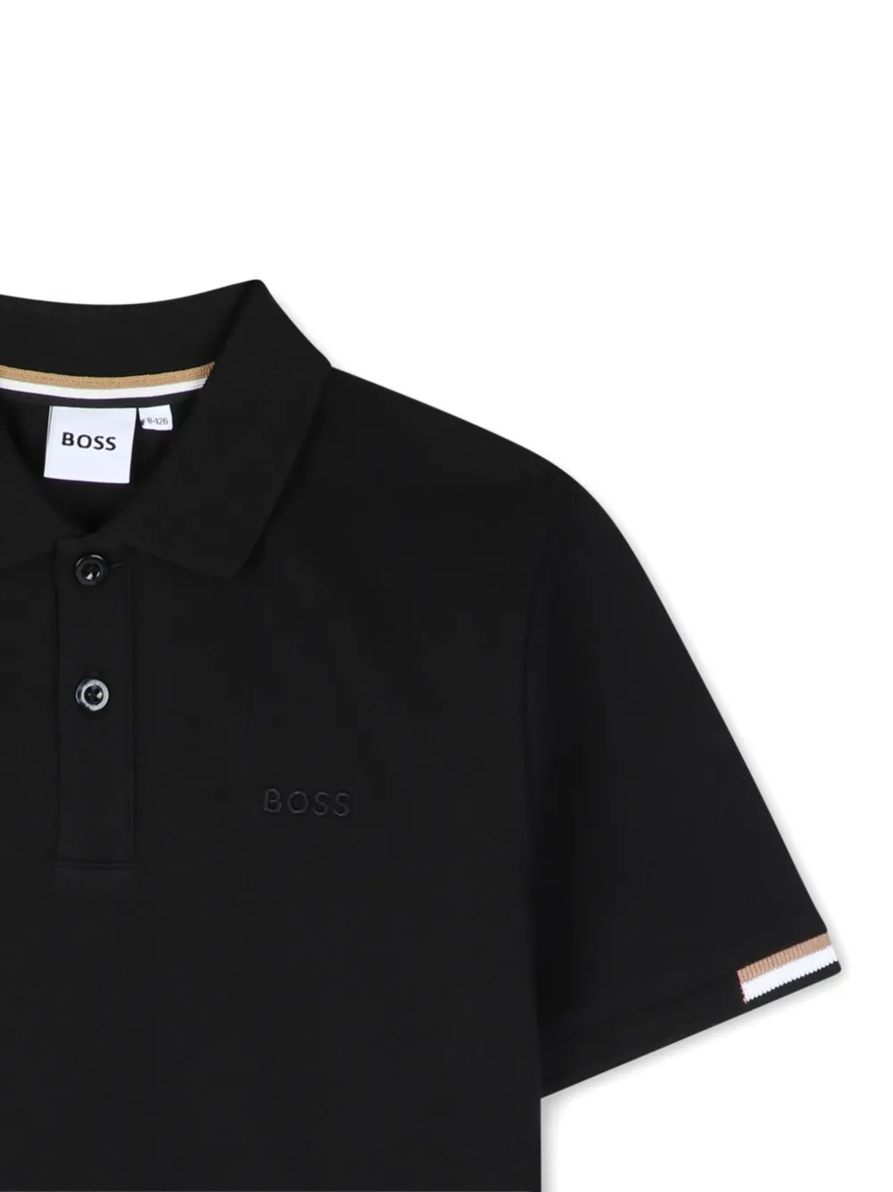 BOSS Kidswear Poloshirt met geborduurd logo Zwart