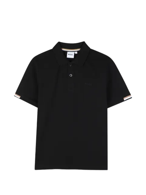 BOSS Kidswear logo-embroidered piqué polo shirt
