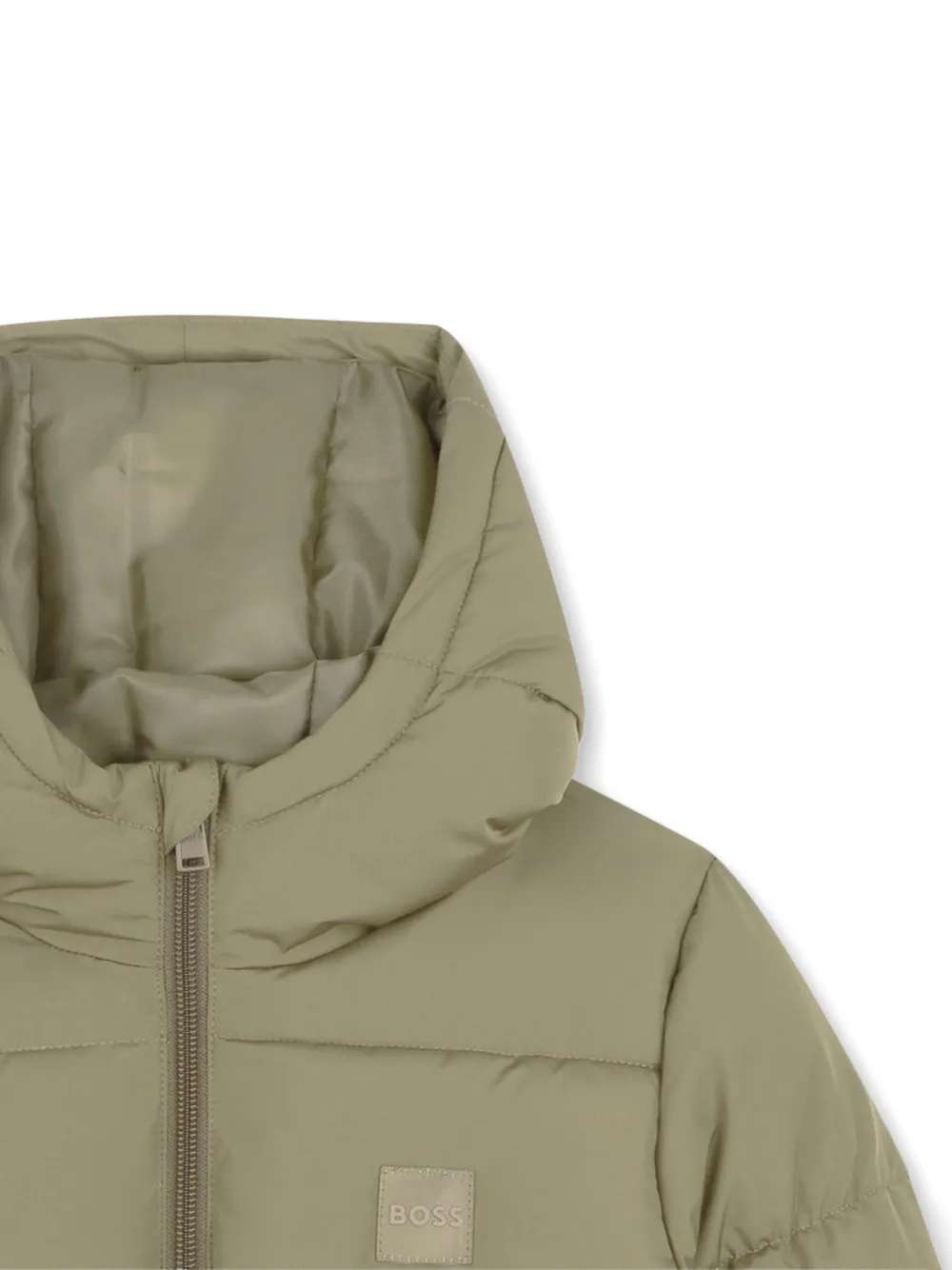 BOSS Kidswear Gewatteerd jack met capuchon Groen