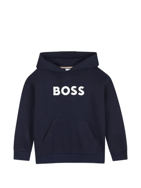 BOSS Kidswear logo-print pouch-pocket hoodie