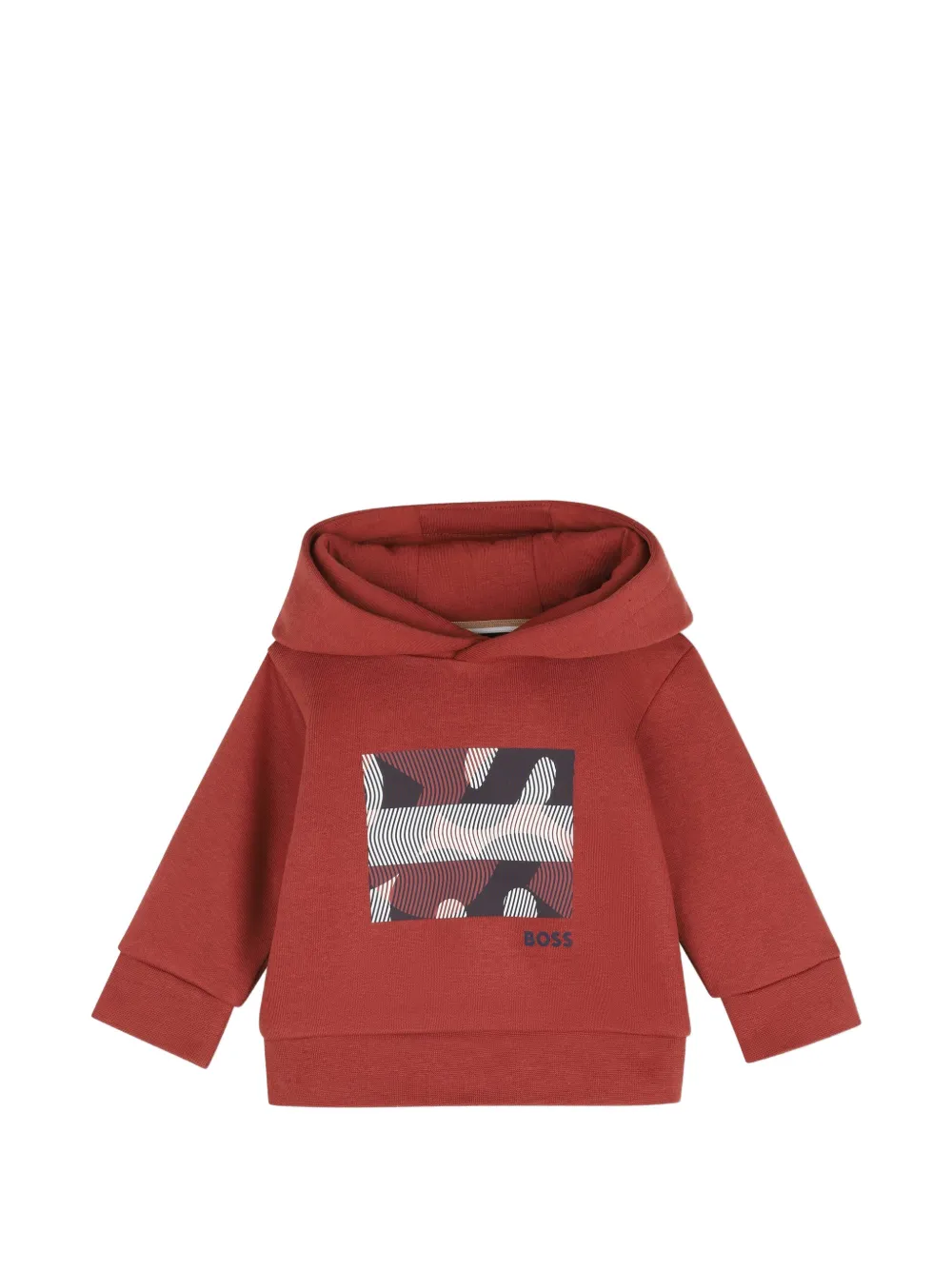 BOSS Kidswear Felpa con cappuccio e logo - Rosso