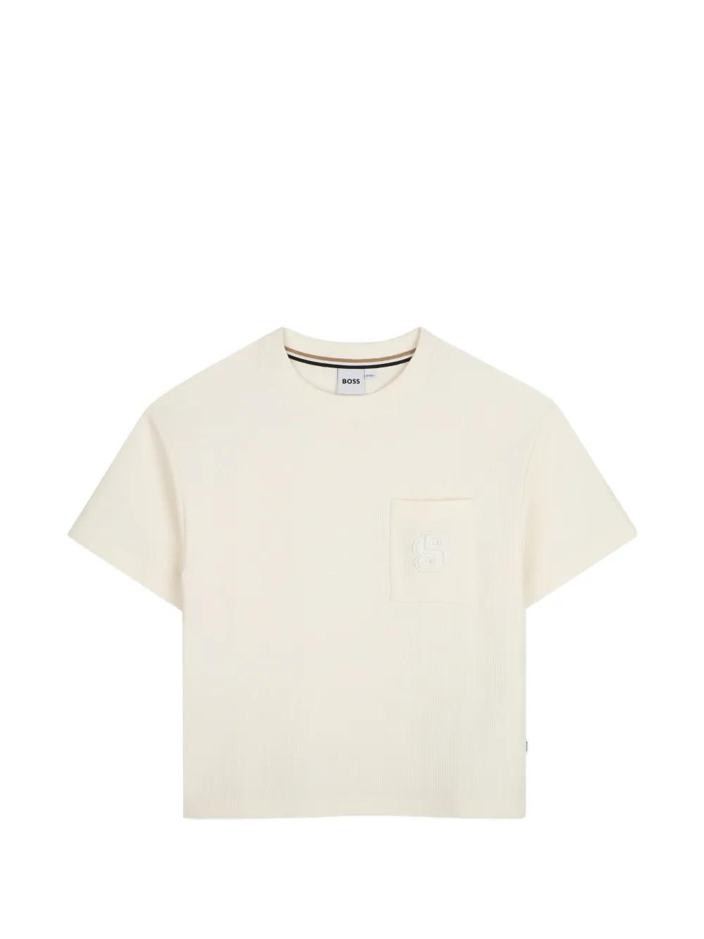 BOSS Kidswear T-shirt con tasca e applicazione logo - Toni neutri