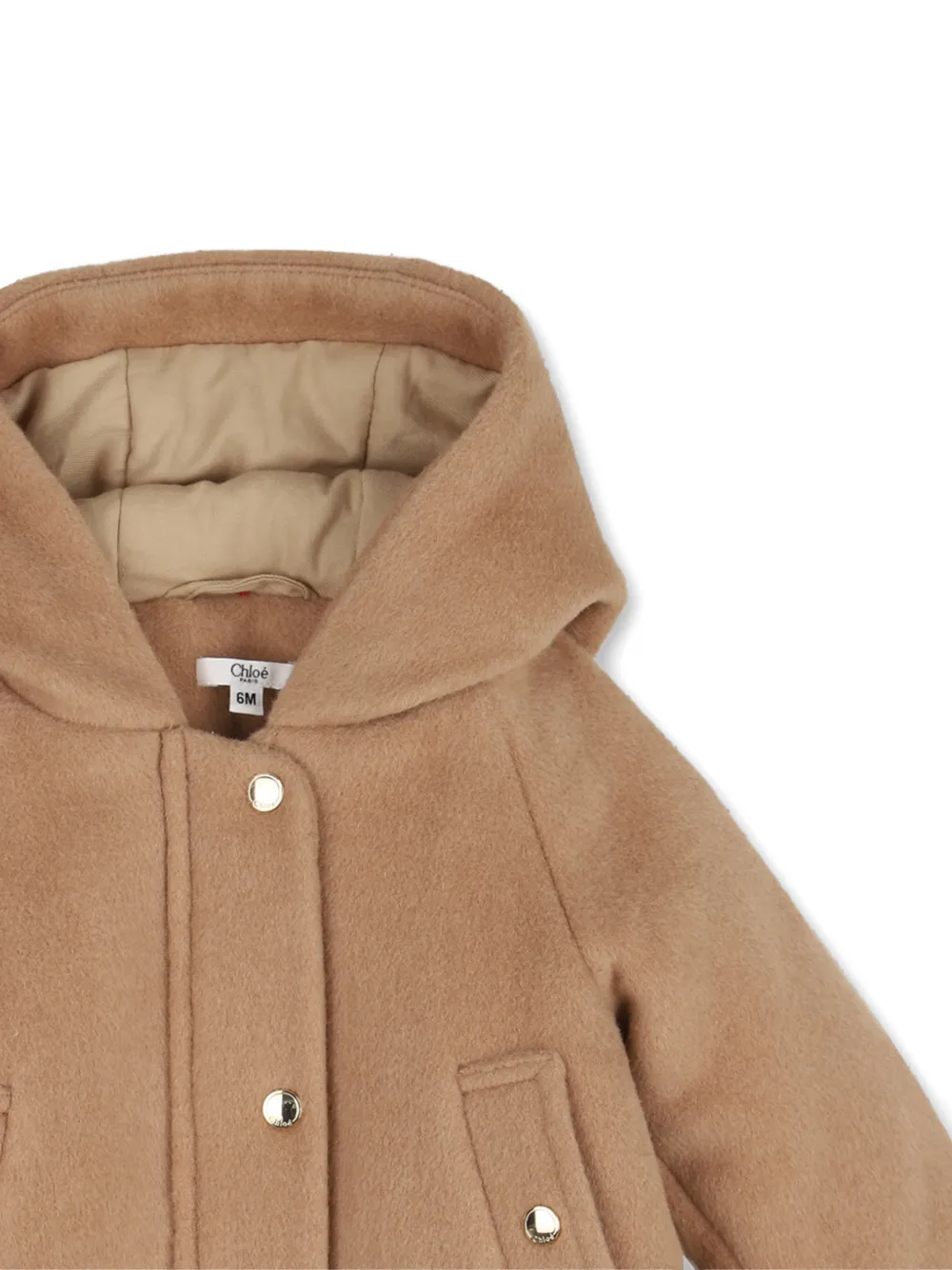 Chloé Kids Jas met imitatiebont Beige