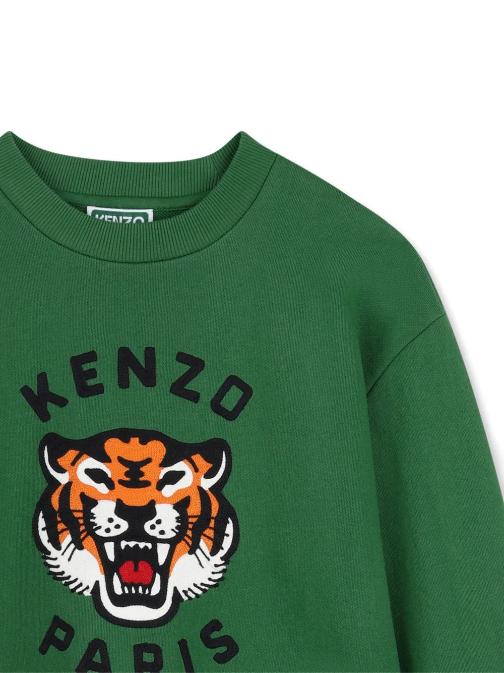 Kenzo Kids Sweater met Tiger-patroon en ronde hals Groen